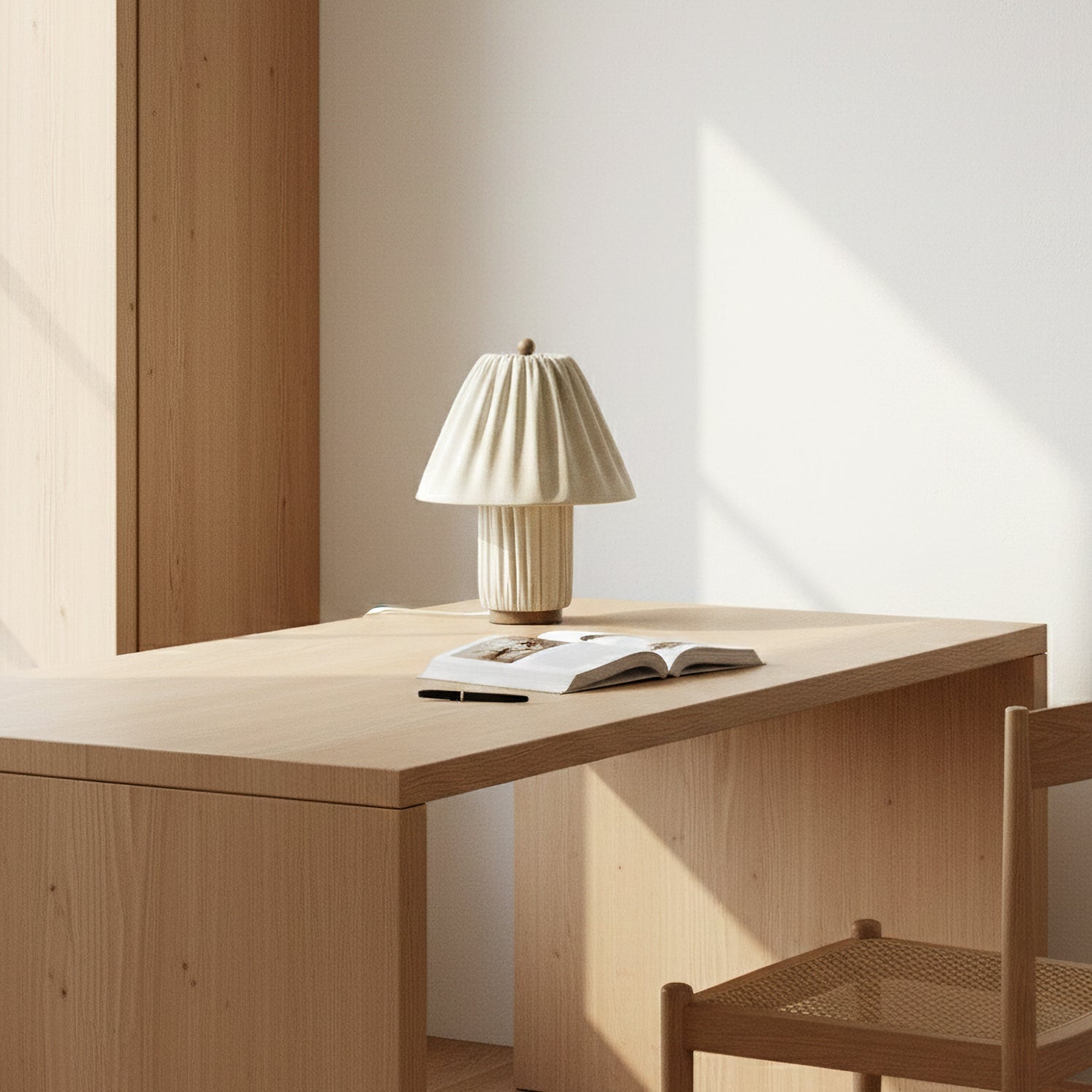 Modern Fabric Table Lamp With Warm White Glow — Greenwich Home & Living