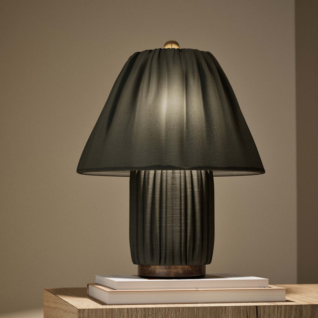 Modern Fabric Table Lamp With Warm White Glow — Greenwich Home & Living