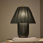 Modern Fabric Table Lamp With Warm White Glow — Greenwich Home & Living