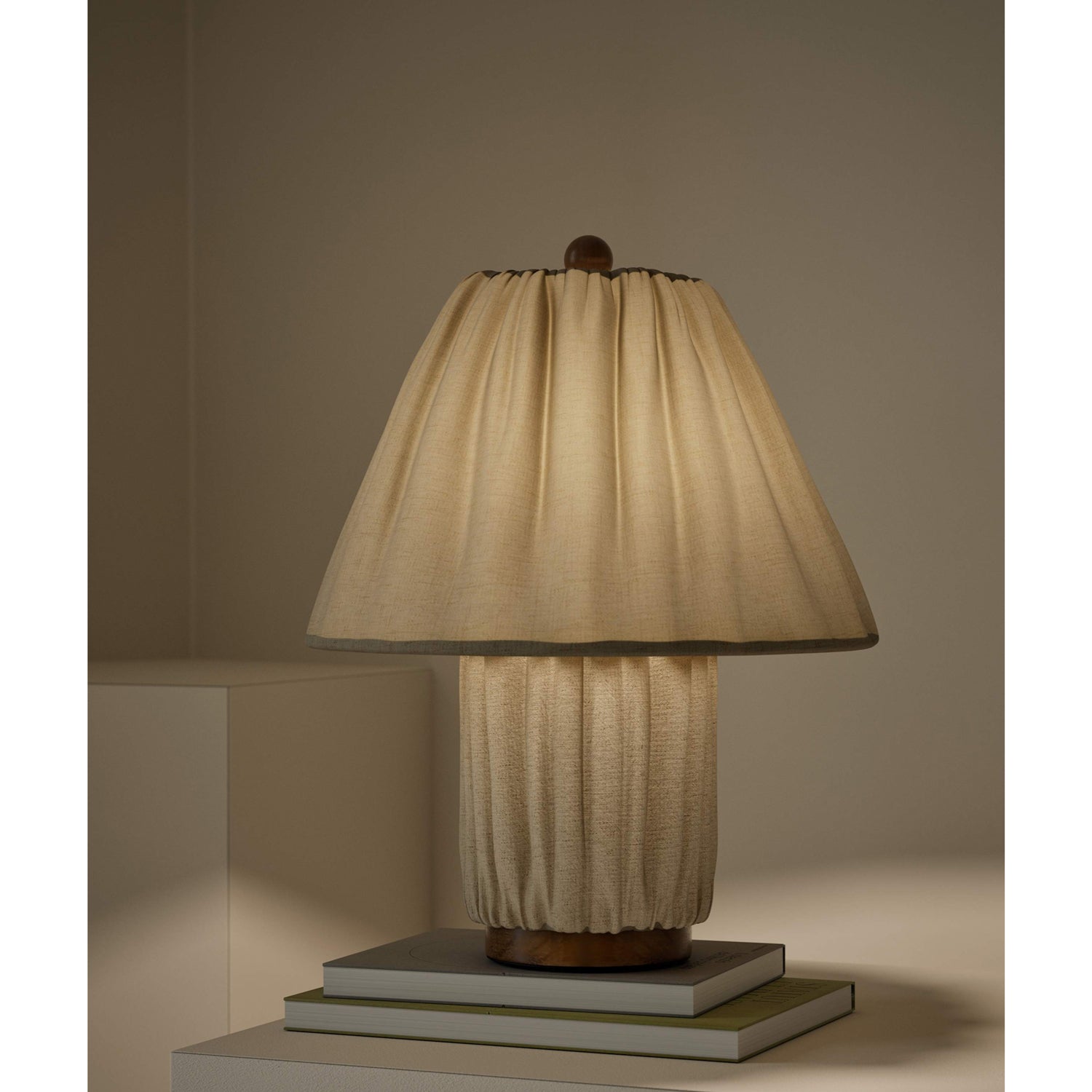 Modern Fabric Table Lamp With Warm White Glow — Greenwich Home & Living