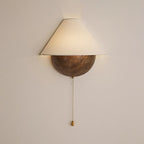 Transitional Travertine Wall Sconce With Warm Dimmable Glow in Aged Bronze — Greenwich Home & Living