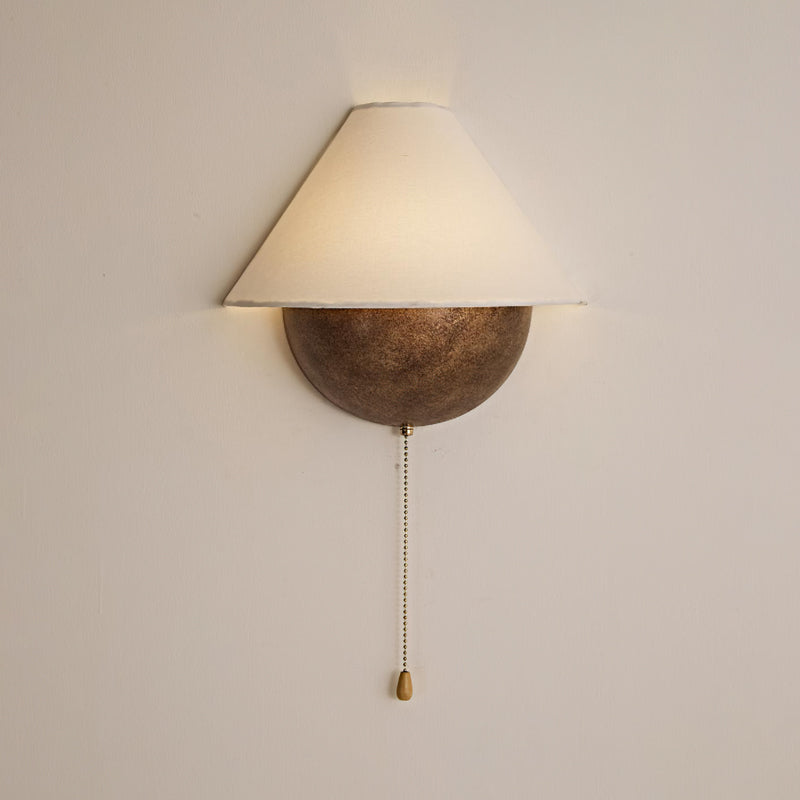 Transitional Travertine Wall Sconce With Warm Dimmable Glow in Aged Bronze — Greenwich Home & Living