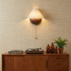 Transitional Travertine Wall Sconce With Warm Dimmable Glow — Greenwich Home & Living