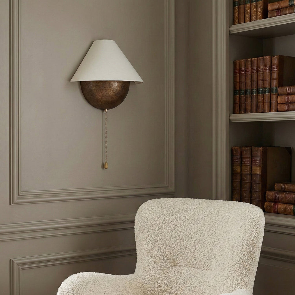 Transitional Travertine Wall Sconce With Warm Dimmable Glow — Greenwich Home & Living