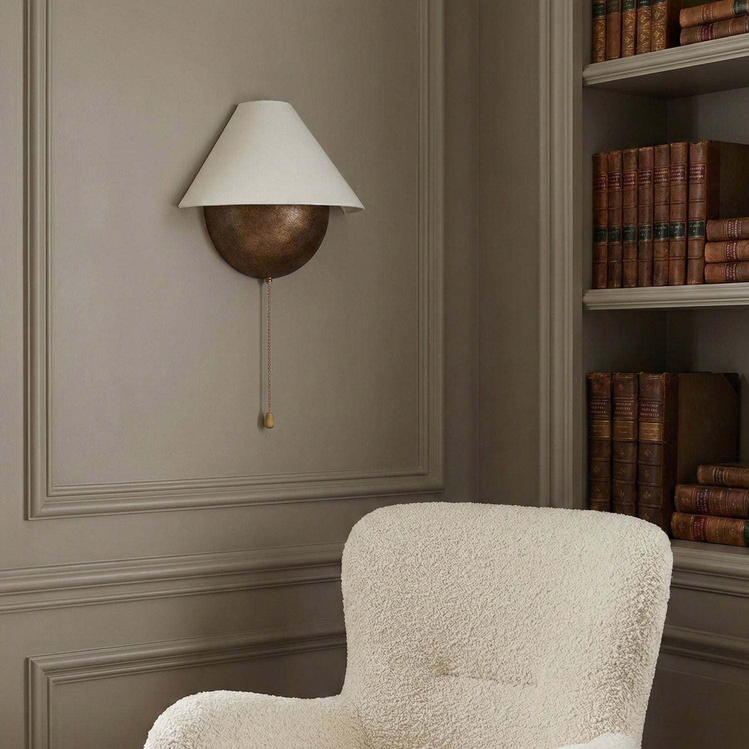 Transitional Travertine Wall Sconce With Warm Dimmable Glow — Greenwich Home & Living