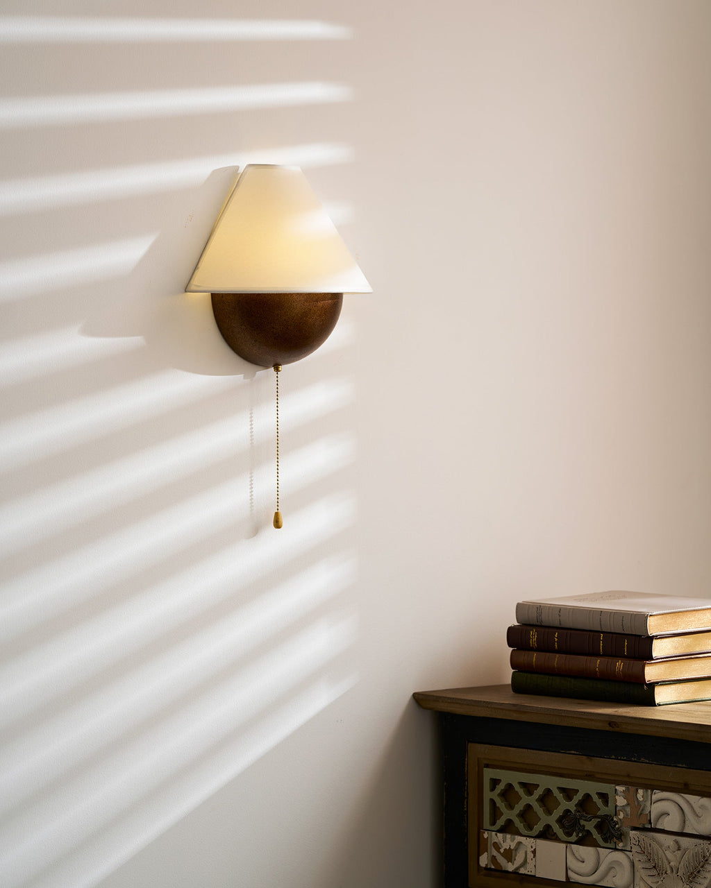 Transitional Travertine Wall Sconce With Warm Dimmable Glow — Greenwich Home & Living