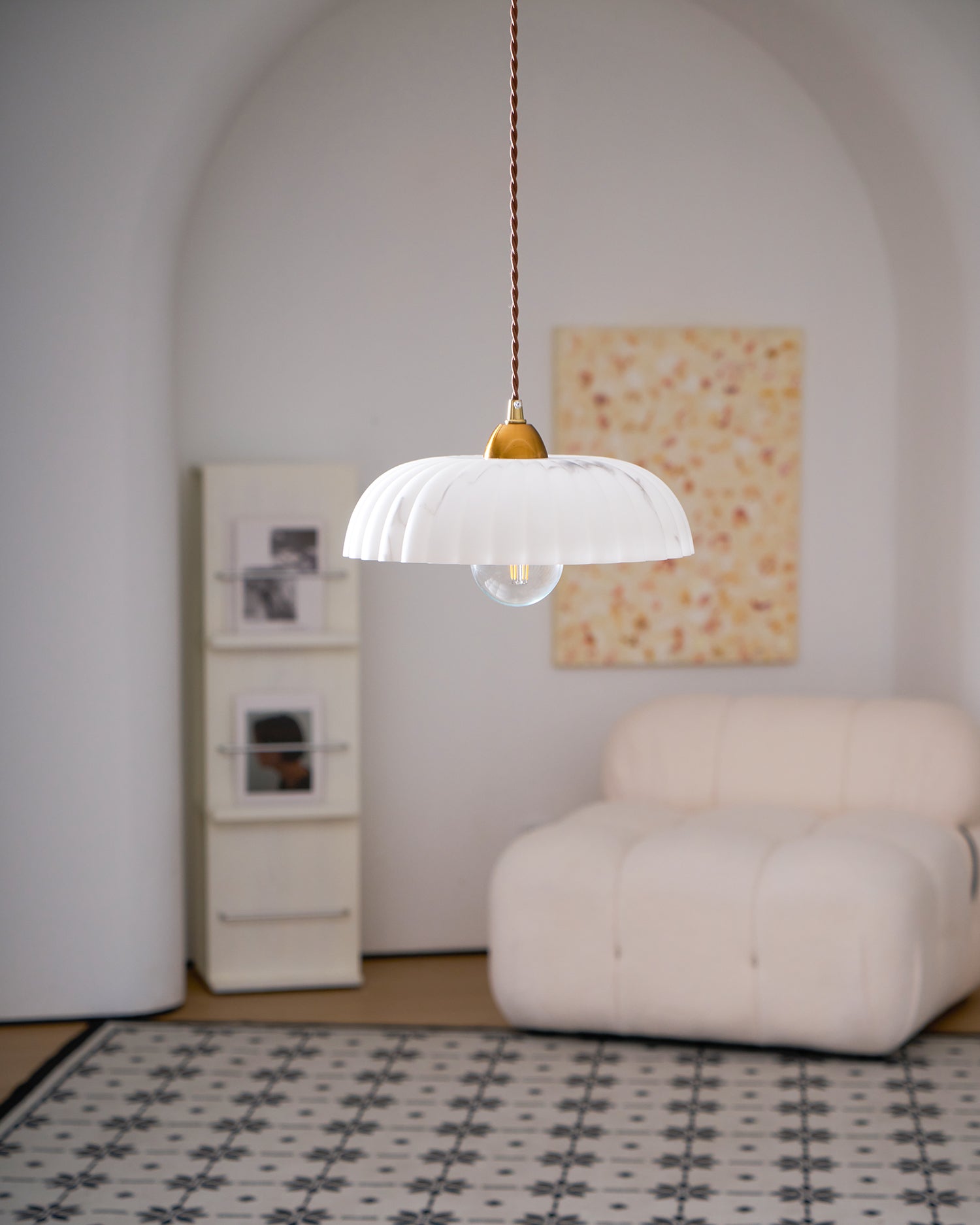 Modern Marble Pendant Light With Warm LED Glow — Greenwich Home & Living