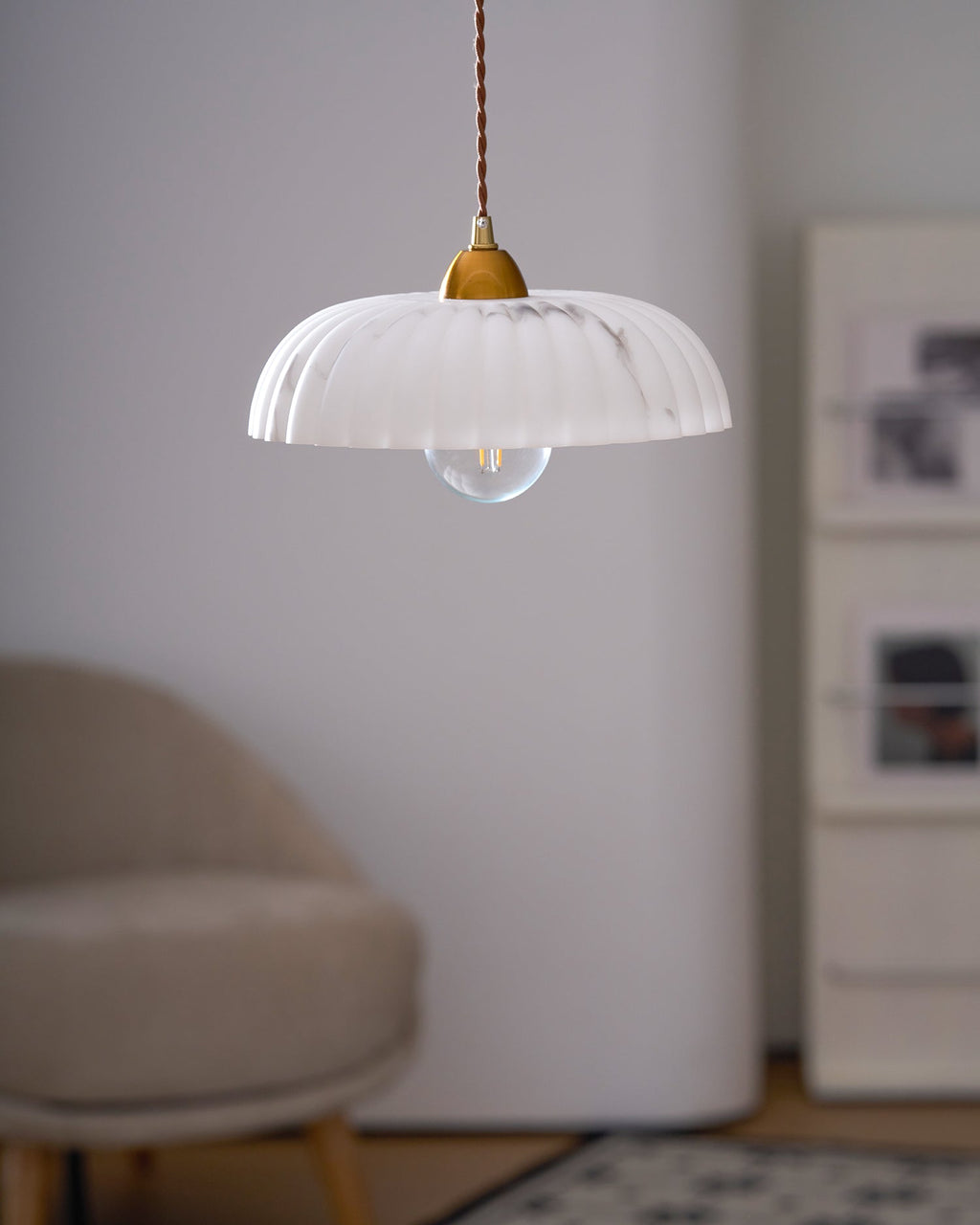 Modern Marble Pendant Light With Warm LED Glow — Greenwich Home & Living