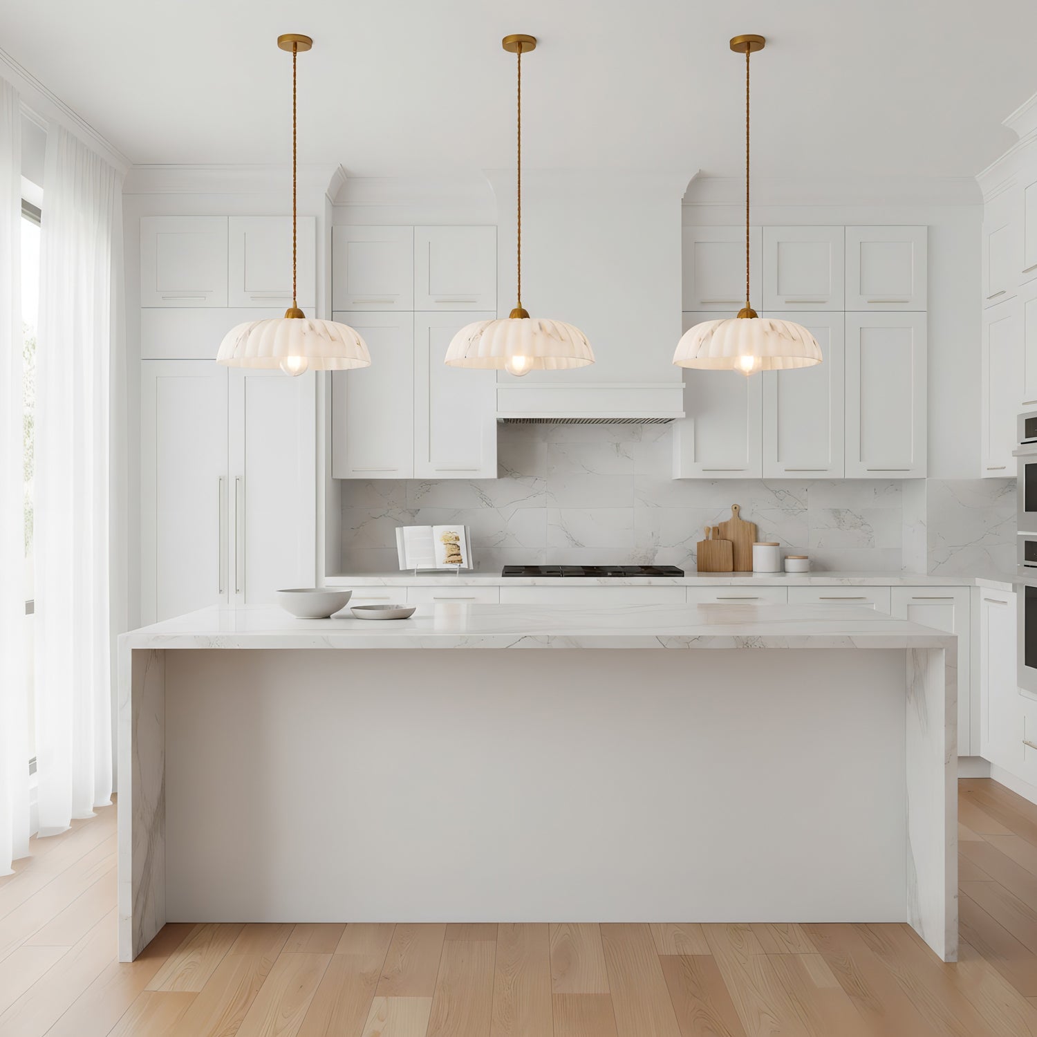 Modern Marble Pendant Light With Warm LED Glow — Greenwich Home & Living