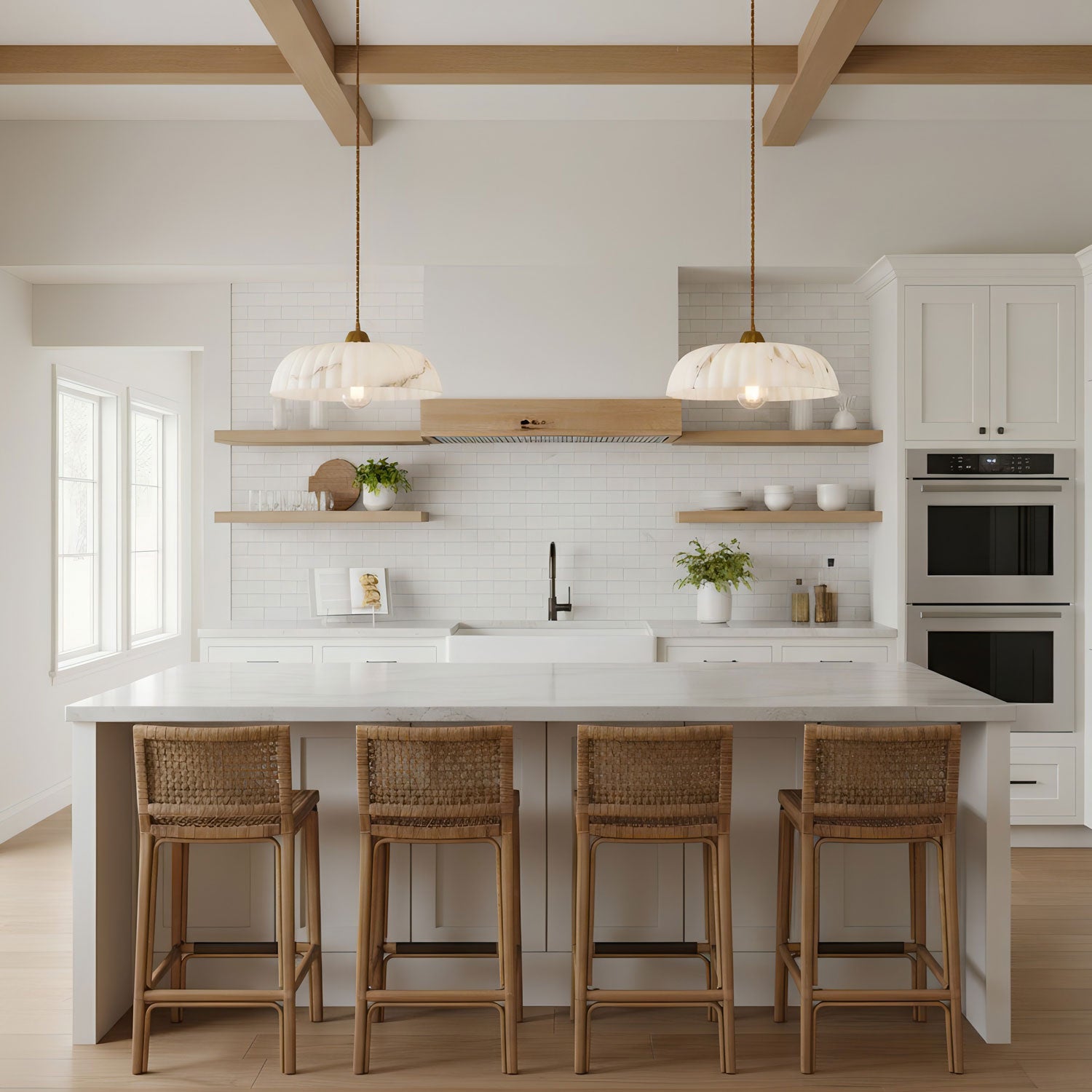 Modern Marble Pendant Light With Warm LED Glow — Greenwich Home & Living