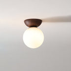Modern Wood and Glass Pendant Light With Warm LED Glow in Walnut Color — Greenwich Home & Living