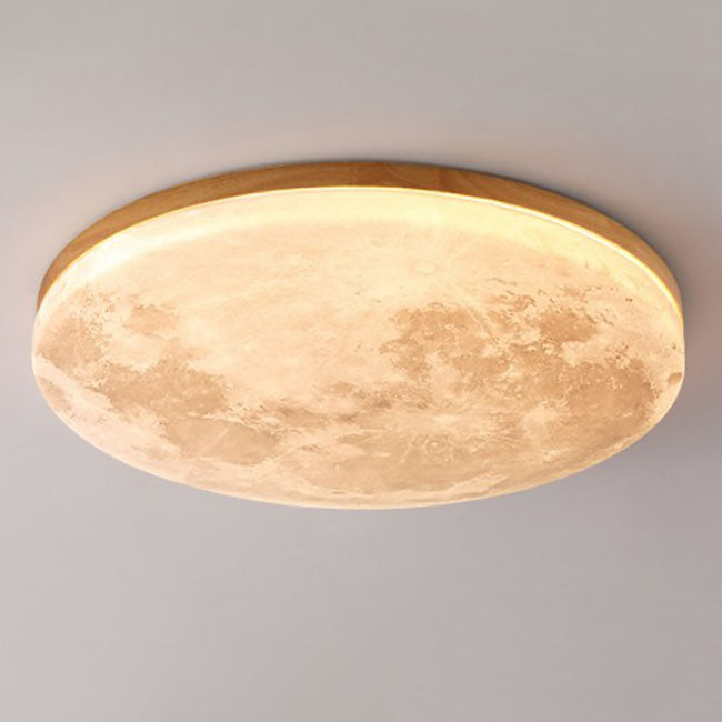 Modern Wood Flush Mount Ceiling Light With Selectable White Light — Greenwich Home & Living