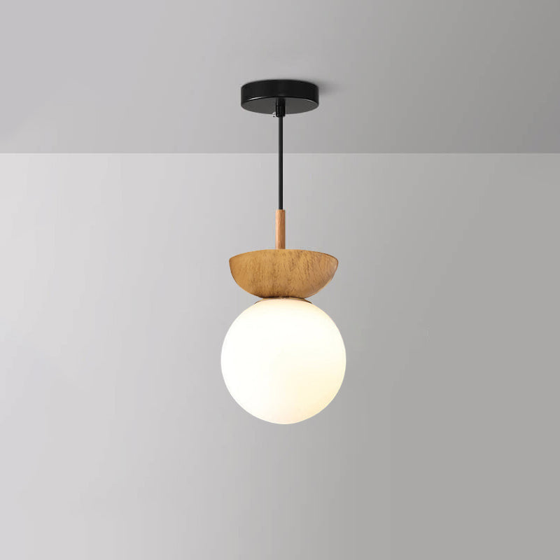Modern Wood and Glass Pendant Light With Warm LED Glow — Greenwich Home & Living