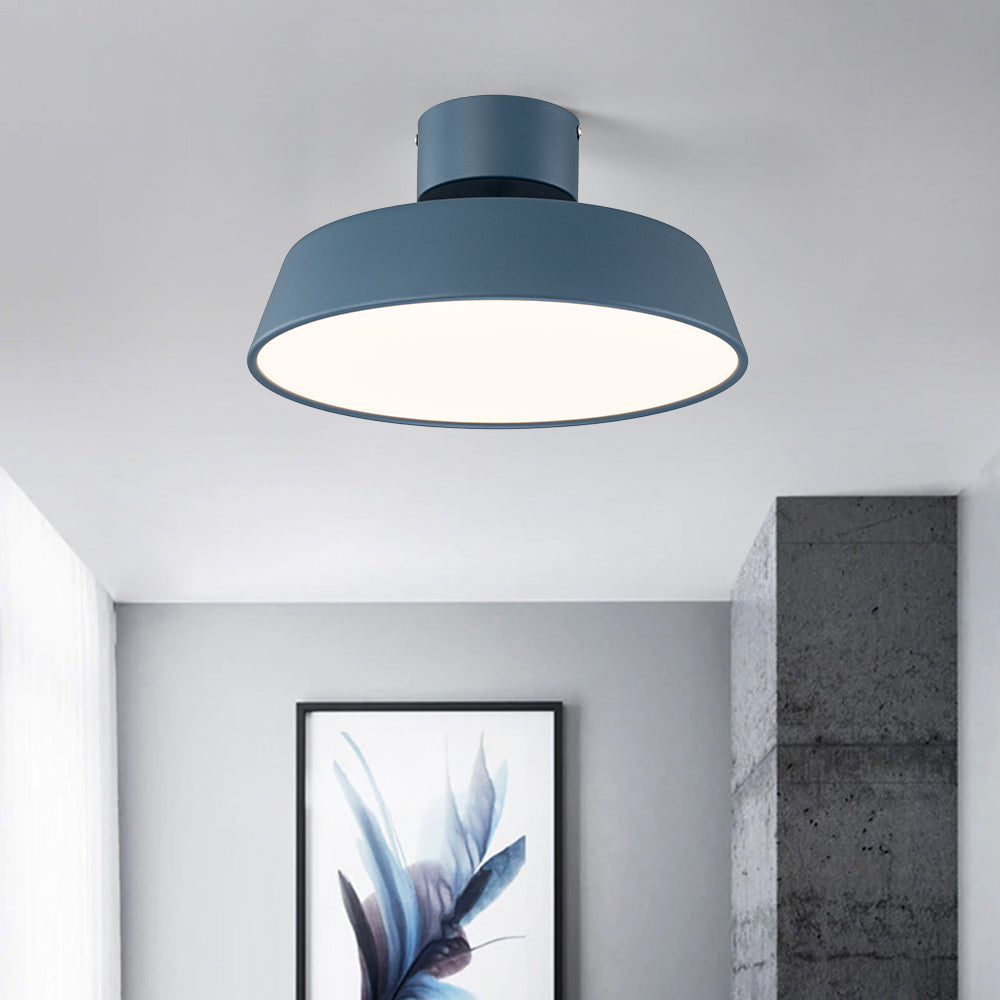 Modern Metal Semi-Flush Mount Ceiling Light for Living Room in Blue — Greenwich Home & Living