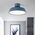 Modern Metal Semi-Flush Mount Ceiling Light for Living Room in Blue — Greenwich Home & Living