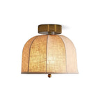 Modern Fabric Semi-Flush Mount Ceiling Light With Metallic Accent — Greenwich Home & Living