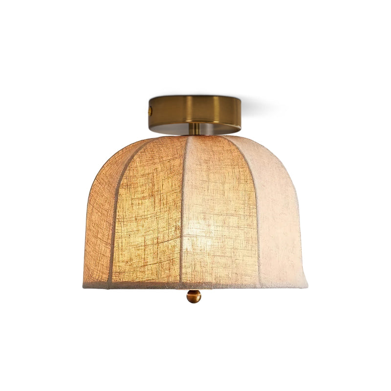Modern Fabric Semi-Flush Mount Ceiling Light With Metallic Accent — Greenwich Home & Living