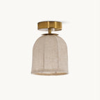 Modern Fabric Semi-Flush Mount Ceiling Light With Metallic Accent — Greenwich Home & Living