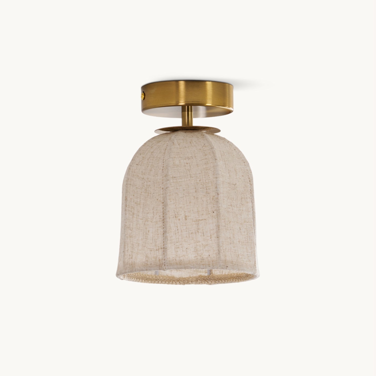 Modern Fabric Semi-Flush Mount Ceiling Light With Metallic Accent — Greenwich Home & Living