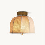 Modern Fabric Semi-Flush Mount Ceiling Light With Metallic Accent — Greenwich Home & Living