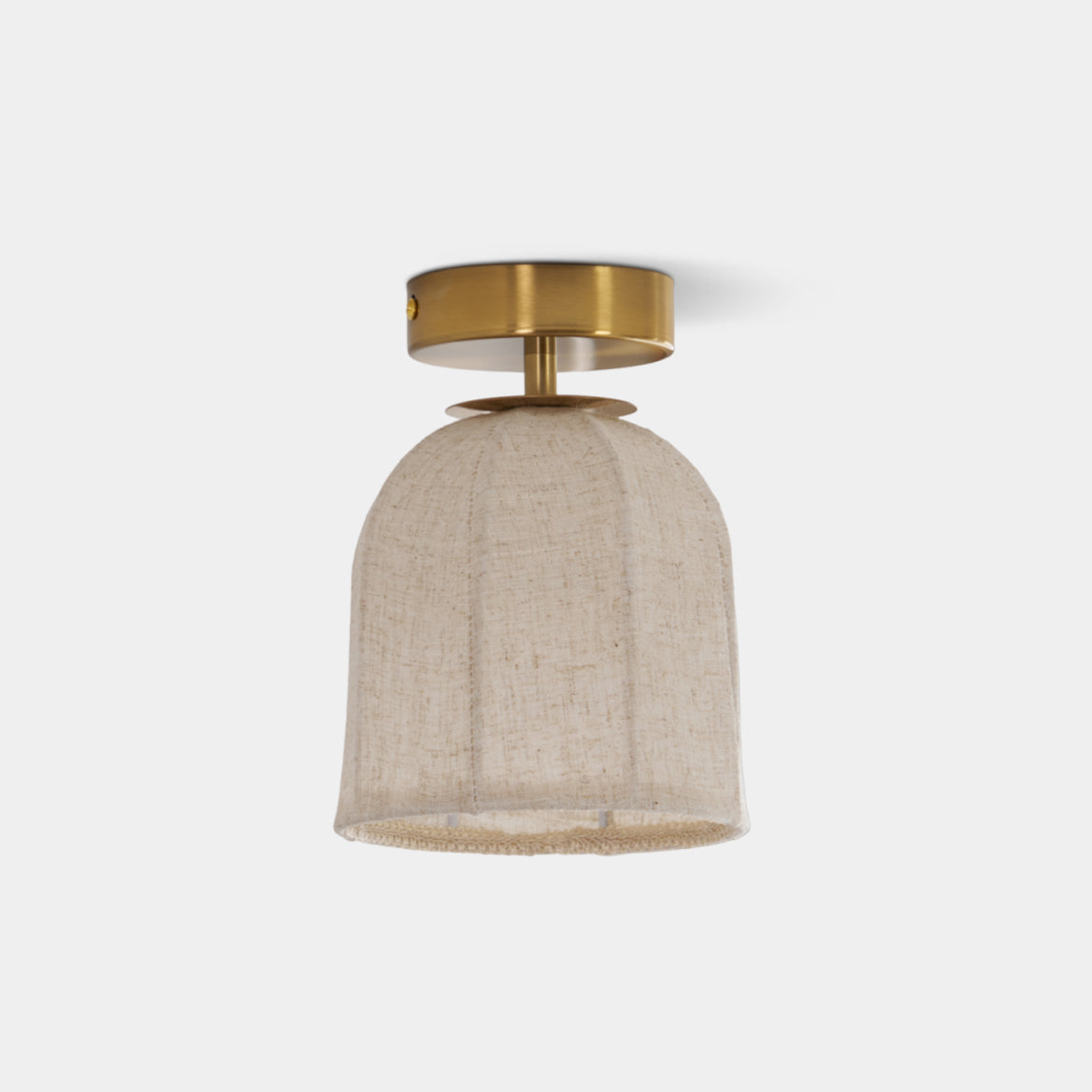 Modern Fabric Semi-Flush Mount Ceiling Light With Metallic Accent — Greenwich Home & Living