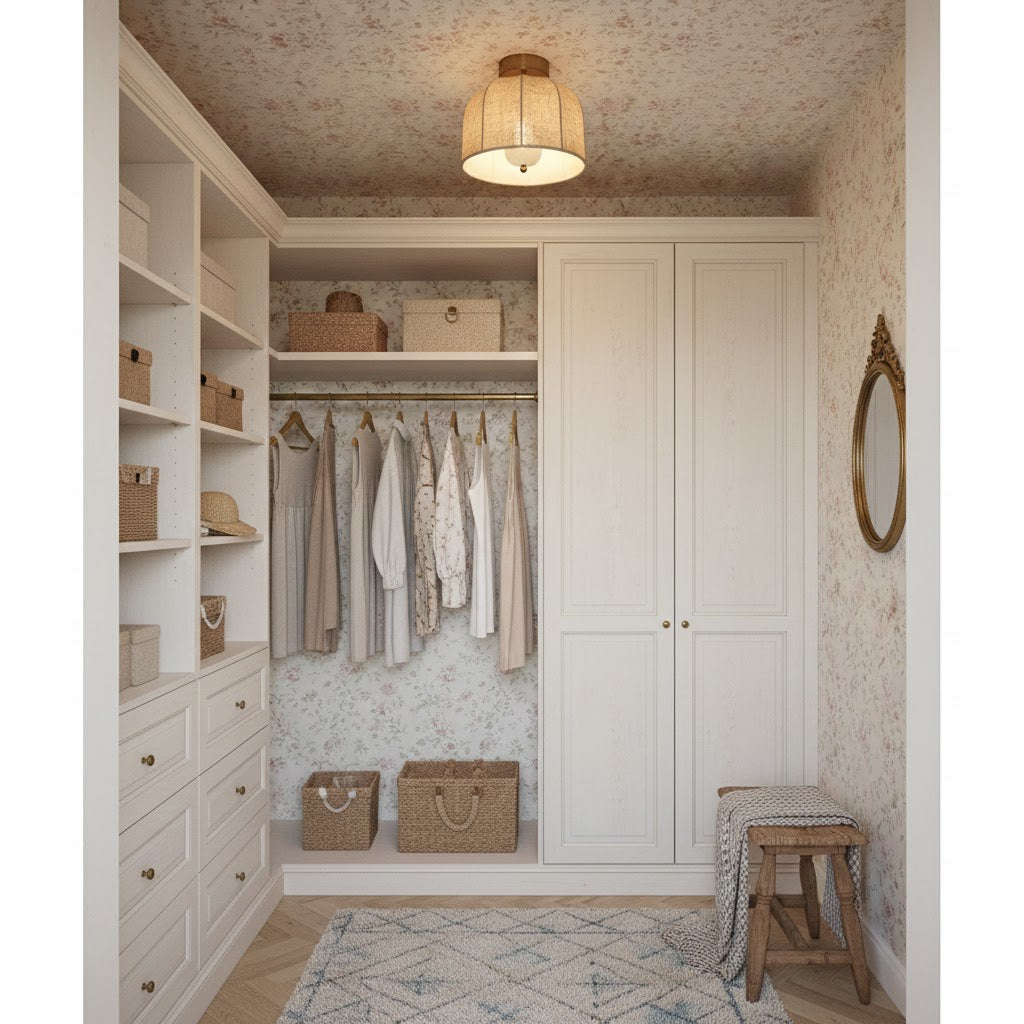Modern Fabric Semi-Flush Mount Ceiling Light With Metallic Accent — Greenwich Home & Living
