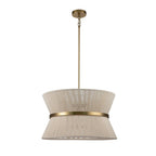 Modern Fabric Pendant Light With Tri-Color LED for Dining Room — Greenwich Home & Living