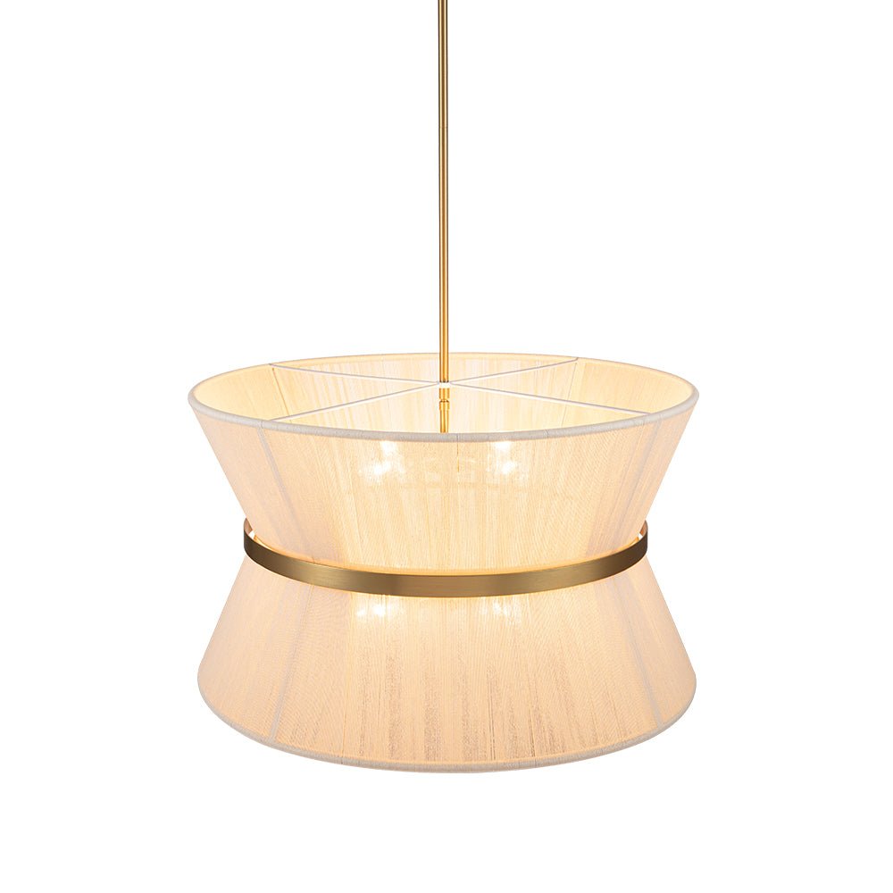 Modern Fabric Pendant Light With Tri-Color LED for Dining Room — Greenwich Home & Living