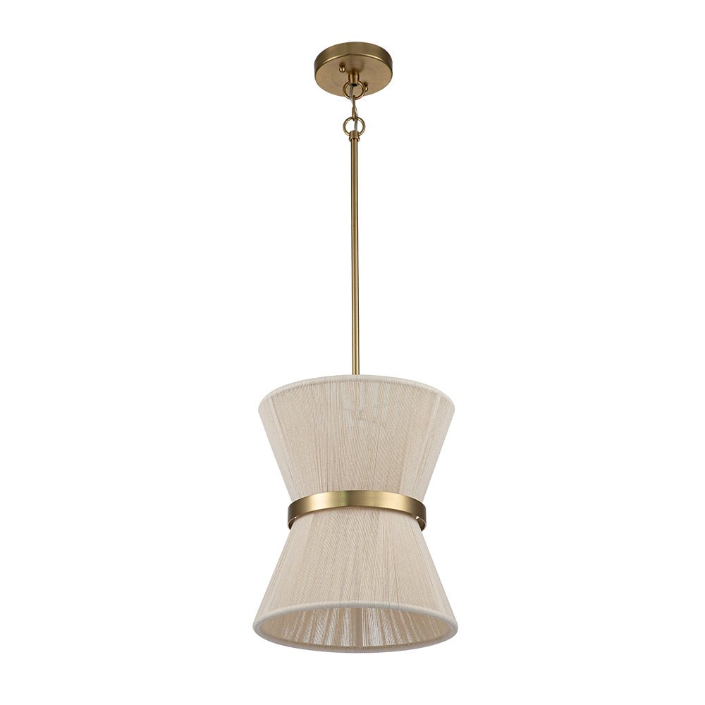 Modern Fabric Pendant Light With Tri-Color LED for Dining Room — Greenwich Home & Living