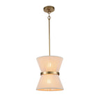 Modern Fabric Pendant Light With Tri-Color LED for Dining Room — Greenwich Home & Living