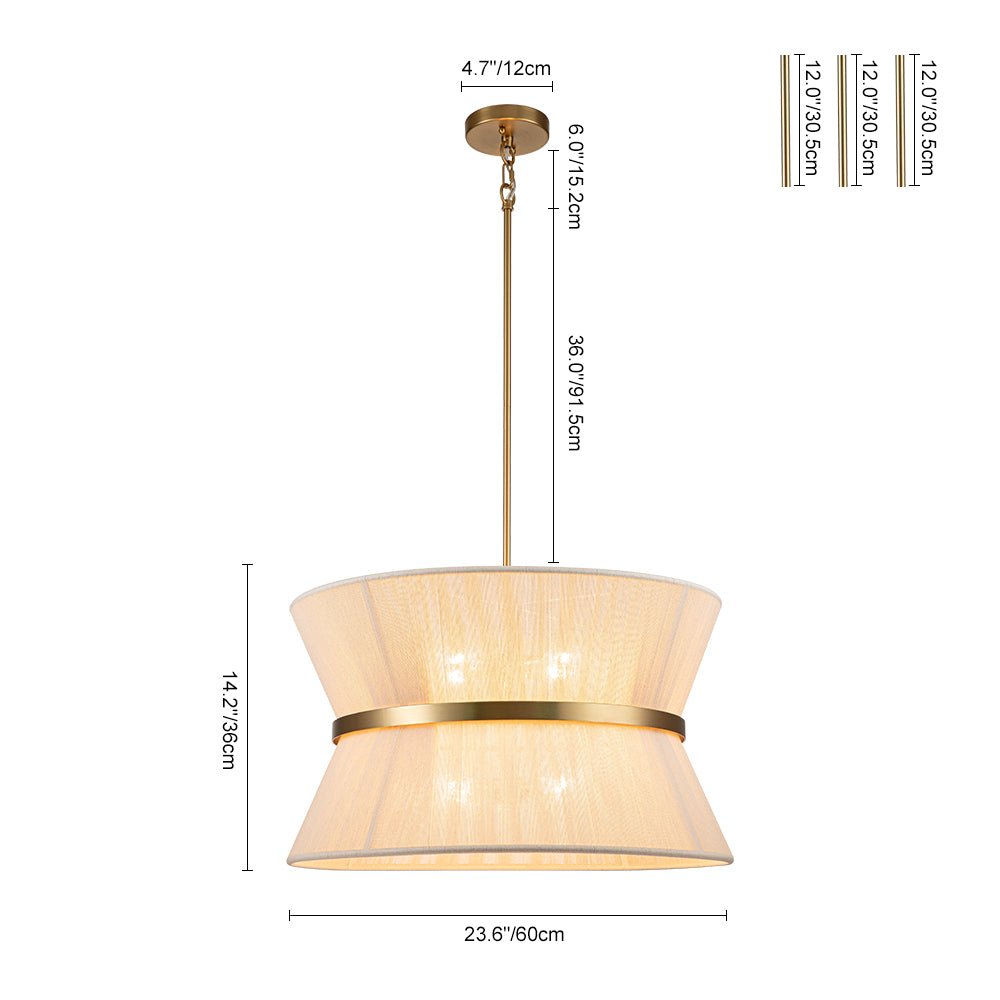 Modern Fabric Pendant Light With Tri-Color LED for Dining Room — Greenwich Home & Living