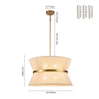 Modern Fabric Pendant Light With Tri-Color LED for Dining Room — Greenwich Home & Living