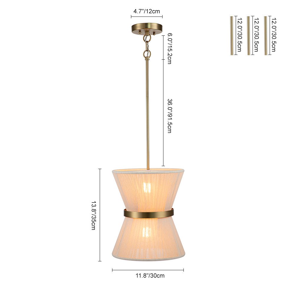 Modern Fabric Pendant Light With Tri-Color LED for Dining Room — Greenwich Home & Living