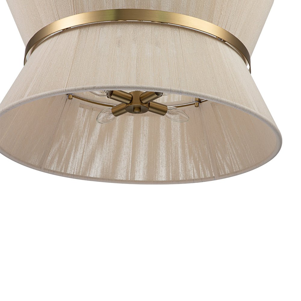 Modern Fabric Pendant Light With Tri-Color LED for Dining Room — Greenwich Home & Living