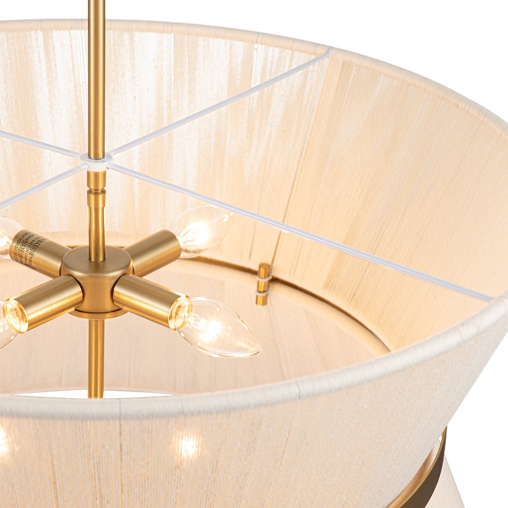 Modern Fabric Pendant Light With Tri-Color LED for Dining Room — Greenwich Home & Living