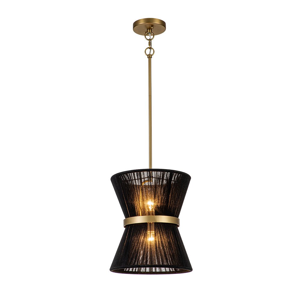 Modern Fabric Pendant Light With Tri-Color LED for Dining Room — Greenwich Home & Living