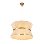 Modern Fabric Pendant Light With Tri-Color LED for Dining Room — Greenwich Home & Living