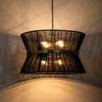 Modern Fabric Pendant Light With Tri-Color LED for Dining Room — Greenwich Home & Living
