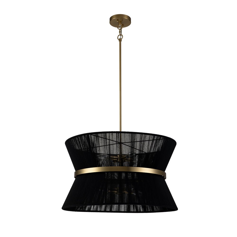 Modern Fabric Pendant Light With Tri-Color LED for Dining Room — Greenwich Home & Living