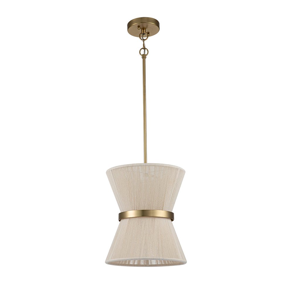 Modern Fabric Pendant Light With Tri-Color LED for Dining Room — Greenwich Home & Living