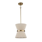 Modern Fabric Pendant Light With Tri-Color LED for Dining Room — Greenwich Home & Living