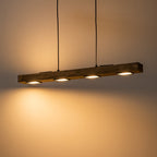 Rustic Wood Linear Pendant Light With Dimmable LED for Kitchen Island — Greenwich Home & Living