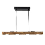 Rustic Wood Linear Pendant Light With Dimmable LED for Kitchen Island — Greenwich Home & Living