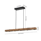 Rustic Wood Linear Pendant Light With Dimmable LED for Kitchen Island — Greenwich Home & Living