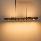 Rustic Wood Linear Pendant Light With Dimmable LED for Kitchen Island — Greenwich Home & Living