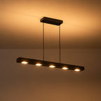 Rustic Wood Linear Pendant Light With Dimmable LED for Kitchen Island — Greenwich Home & Living