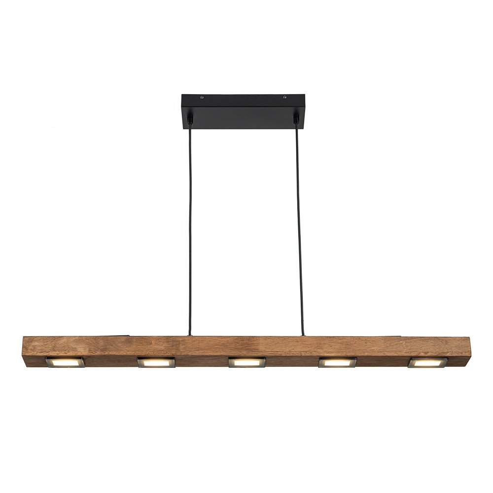 Rustic Wood Linear Pendant Light With Dimmable LED for Kitchen Island — Greenwich Home & Living
