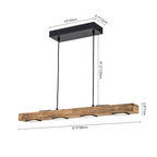 Rustic Wood Linear Pendant Light With Dimmable LED for Kitchen Island — Greenwich Home & Living