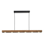 Rustic Wood Linear Pendant Light With Dimmable LED for Kitchen Island — Greenwich Home & Living
