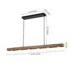 Rustic Wood Linear Pendant Light With Dimmable LED for Kitchen Island — Greenwich Home & Living